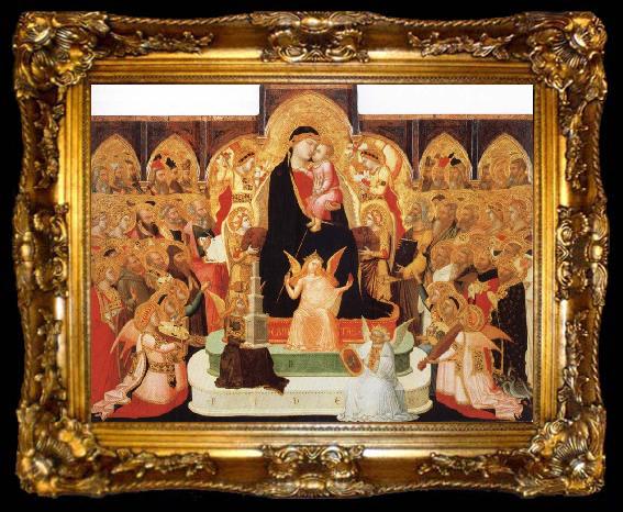 framed  Ambrogio Lorenzetti Madonna with Angels and Saint, ta009-2